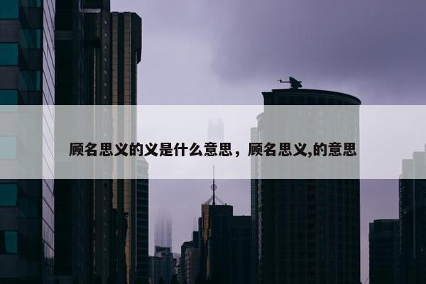 顾名思义的义是什么意思，顾名思义,的意思