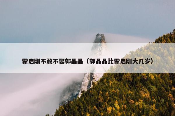 霍启刚不敢不娶郭晶晶（郭晶晶比霍启刚大几岁）