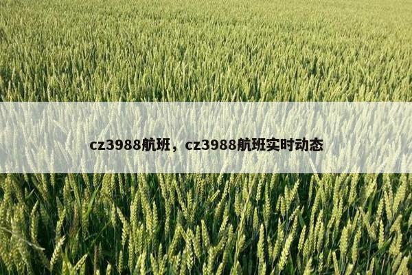 cz3988航班，cz3988航班实时动态