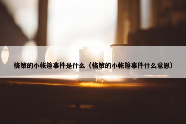 格策的小帐篷事件是什么（格策的小帐篷事件什么意思）