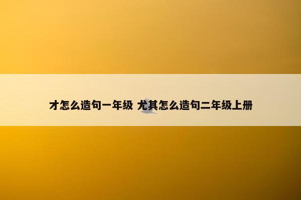 才怎么造句一年级 尤其怎么造句二年级上册