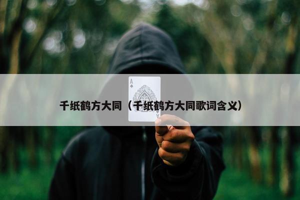 千纸鹤方大同（千纸鹤方大同歌词含义）