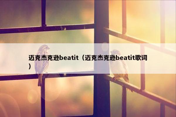 迈克杰克逊beatit（迈克杰克逊beatit歌词）