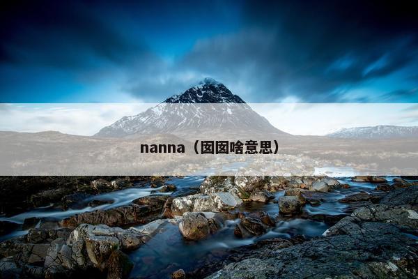 nanna（囡囡啥意思）