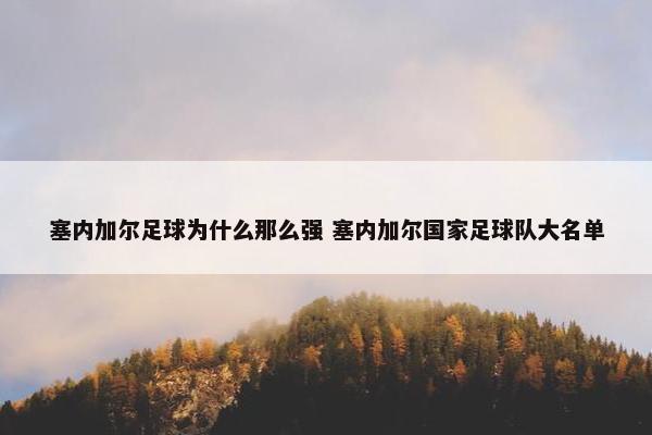 塞内加尔足球为什么那么强 塞内加尔国家足球队大名单