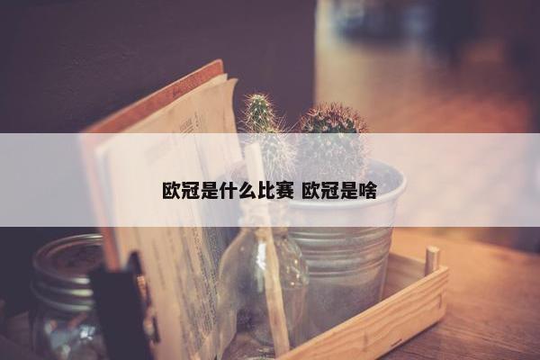 欧冠是什么比赛 欧冠是啥