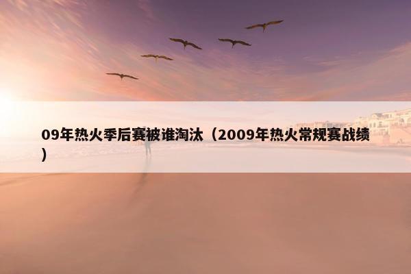 09年热火季后赛被谁淘汰（2009年热火常规赛战绩）