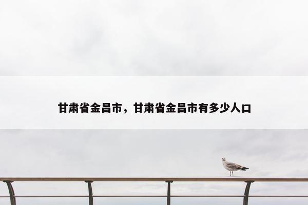 甘肃省金昌市，甘肃省金昌市有多少人口