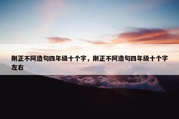 刚正不阿造句四年级十个字，刚正不阿造句四年级十个字左右