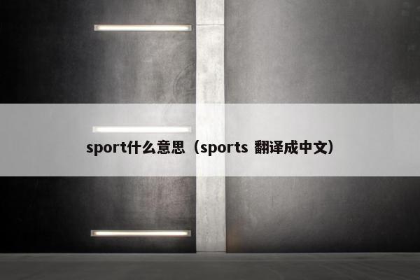 sport什么意思（sports 翻译成中文）