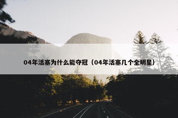 04年活塞为什么能夺冠（04年活塞几个全明星）