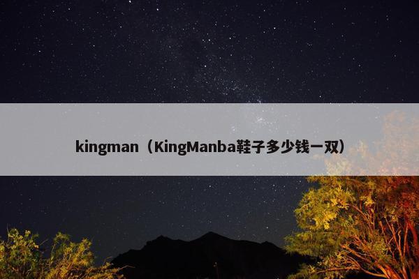 kingman（KingManba鞋子多少钱一双）