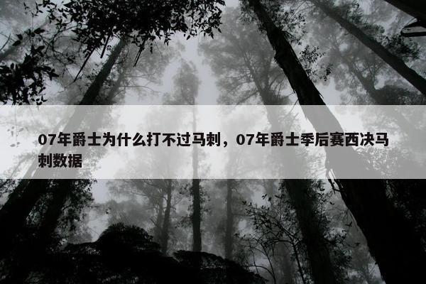 07年爵士为什么打不过马刺，07年爵士季后赛西决马刺数据