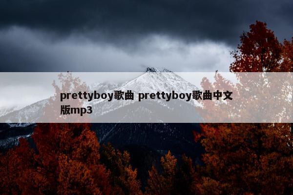 prettyboy歌曲 prettyboy歌曲中文版mp3