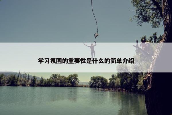 学习氛围的重要性是什么的简单介绍