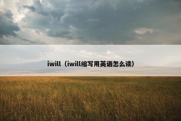 iwill（iwill缩写用英语怎么读）