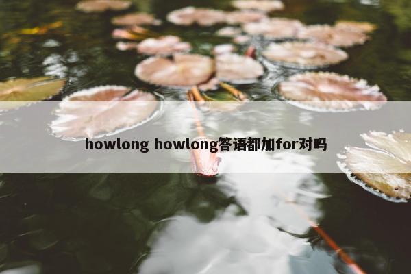 howlong howlong答语都加for对吗