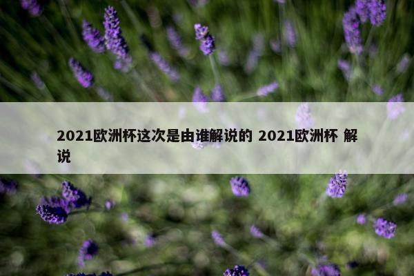 2021欧洲杯这次是由谁解说的 2021欧洲杯 解说