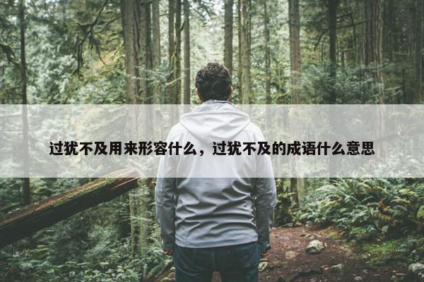 过犹不及用来形容什么，过犹不及的成语什么意思