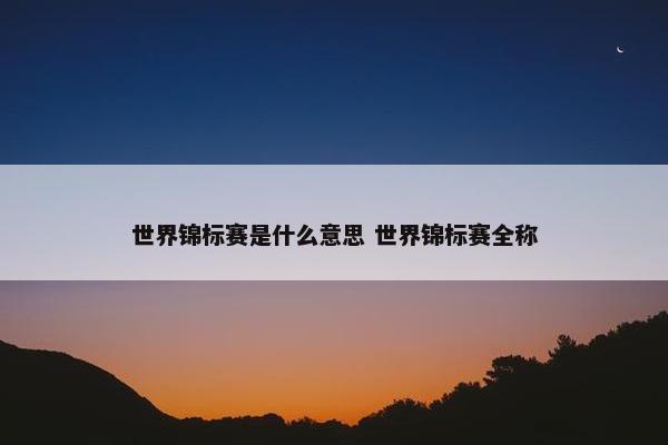 世界锦标赛是什么意思 世界锦标赛全称