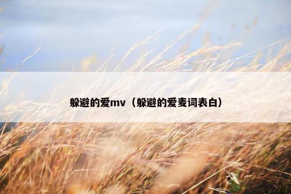 躲避的爱mv（躲避的爱麦词表白）