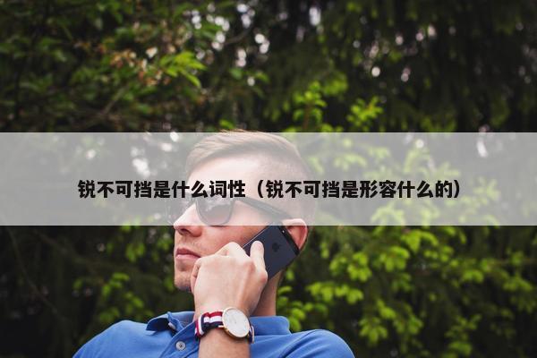 锐不可挡是什么词性（锐不可挡是形容什么的）