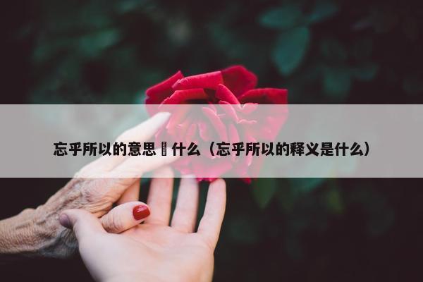 忘乎所以的意思昰什么（忘乎所以的释义是什么）