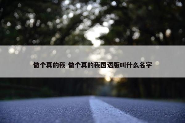 做个真的我 做个真的我国语版叫什么名字