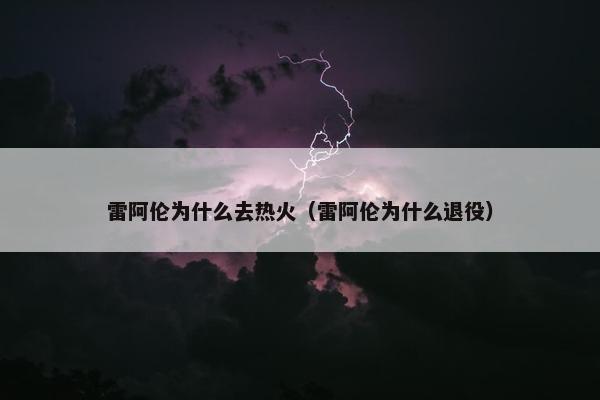 雷阿伦为什么去热火（雷阿伦为什么退役）