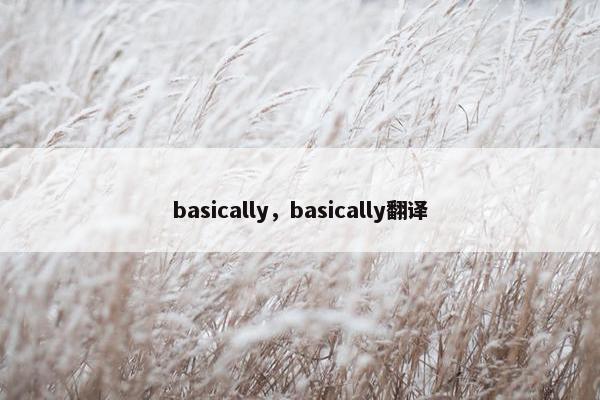 basically，basically翻译