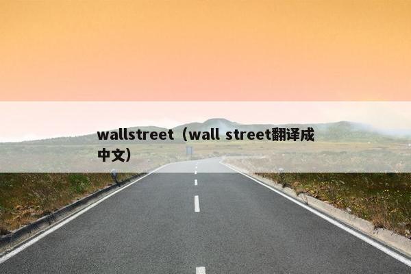 wallstreet（wall street翻译成中文）