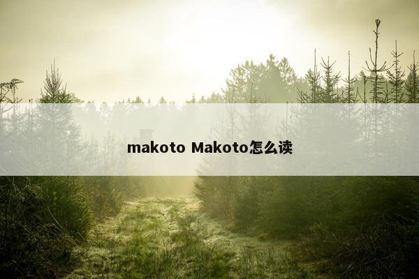 makoto Makoto怎么读