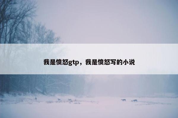 我是愤怒gtp，我是愤怒写的小说