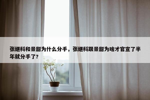 张继科和景甜为什么分手，张继科跟景甜为啥才官宣了半年就分手了?