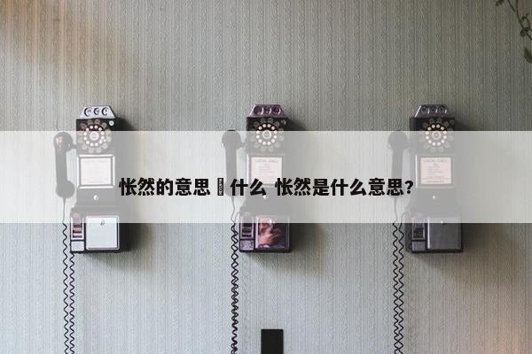 怅然的意思昰什么 怅然是什么意思?