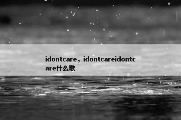 idontcare，idontcareidontcare什么歌