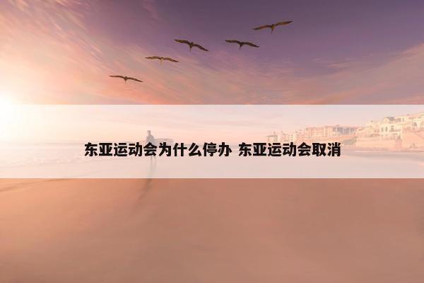 东亚运动会为什么停办 东亚运动会取消