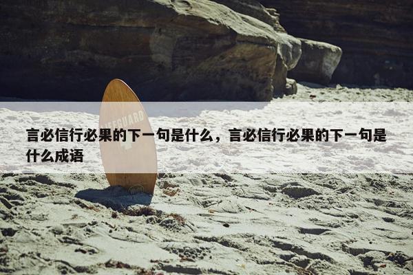 言必信行必果的下一句是什么，言必信行必果的下一句是什么成语