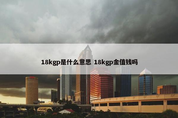 18kgp是什么意思 18kgp金值钱吗