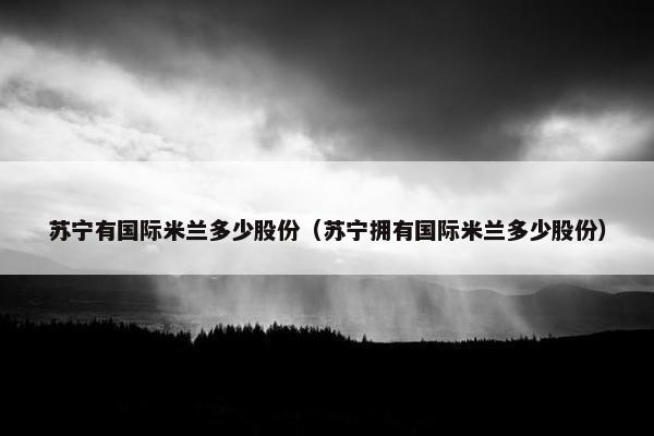 苏宁有国际米兰多少股份（苏宁拥有国际米兰多少股份）