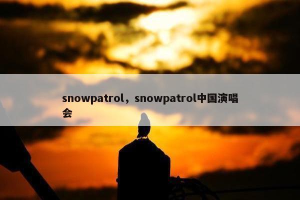 snowpatrol，snowpatrol中国演唱会