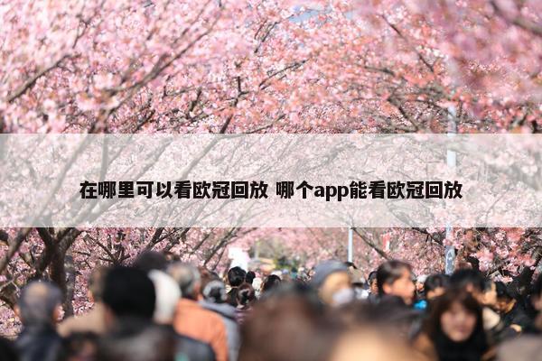 在哪里可以看欧冠回放 哪个app能看欧冠回放