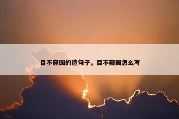 目不窥园的造句子，目不窥园怎么写