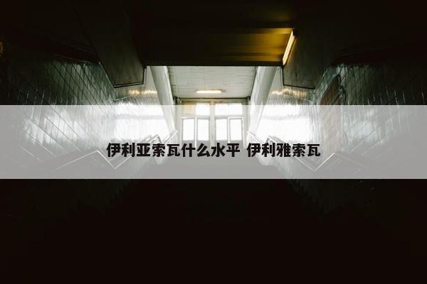 伊利亚索瓦什么水平 伊利雅索瓦