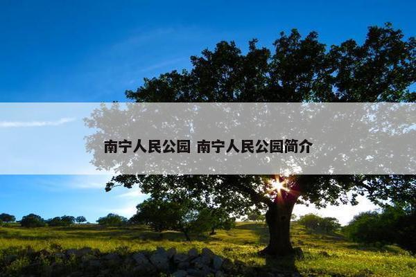 南宁人民公园 南宁人民公园简介