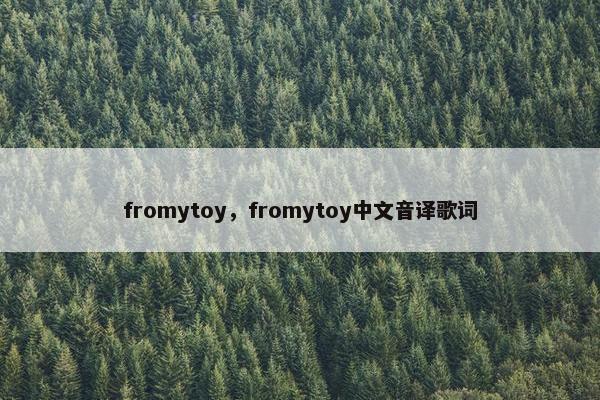 fromytoy，fromytoy中文音译歌词