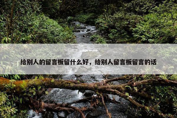 给别人的留言板留什么好，给别人留言板留言的话