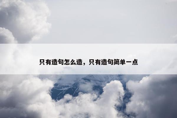 只有造句怎么造，只有造句简单一点