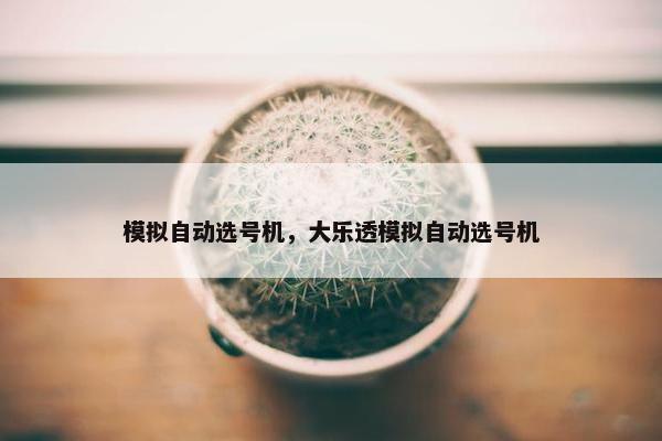 模拟自动选号机，大乐透模拟自动选号机