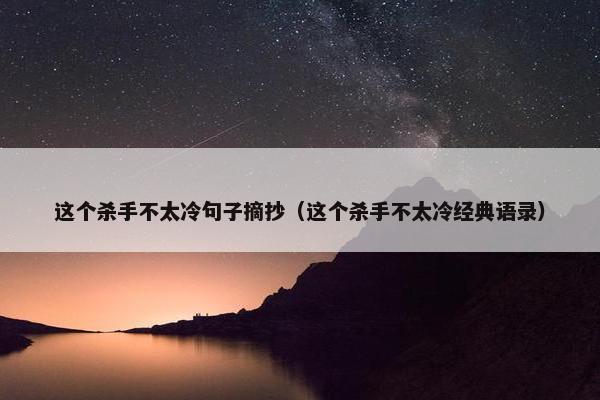 这个杀手不太冷句子摘抄（这个杀手不太冷经典语录）